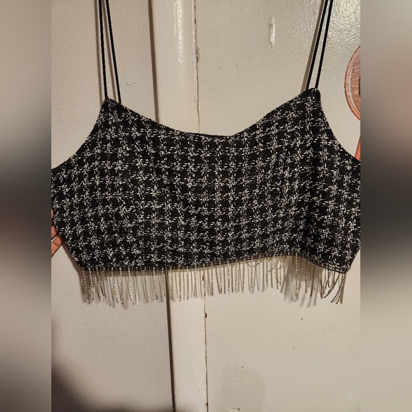 Tweed Rhinestone Crop Cami - Picture 3 of 5